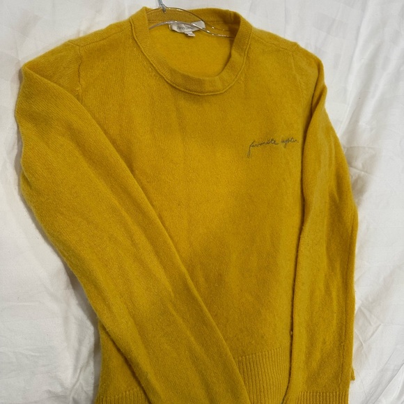 Favorite Daughter Cashmere Crewneck Yellow Sweater - Picture 6 of 8